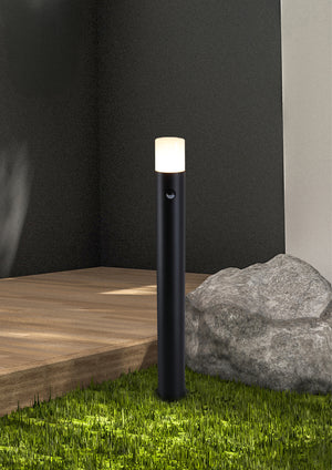 Searchlight Electric Colorado LED Outdoor Bollard, Aluminium and Polycarbonate 39240BK-800PIR