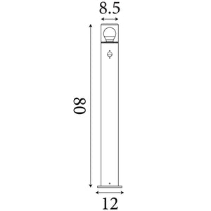 Searchlight Electric Colorado LED Outdoor Bollard, Aluminium and Polycarbonate 39240BK-800PIR