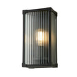 Cincinnati Outdoor Wall Lamp Aluminium, Clear ribbed glass