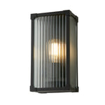 Cincinnati Outdoor Wall Lamp Aluminium, Clear ribbed glass