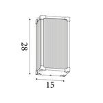 Searchlight Electric Cincinnati Outdoor Wall Lamp Aluminium, Clear ribbed glass 39340BK