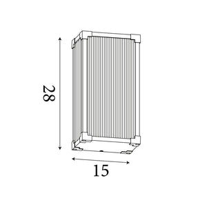 Searchlight Electric Cincinnati Outdoor Wall Lamp Aluminium, Clear ribbed glass 39340BK