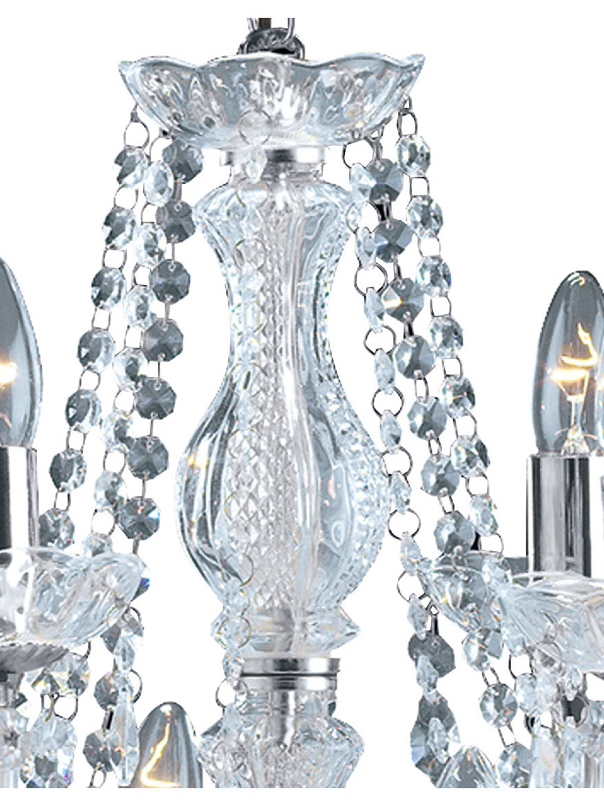 Searchlight Electric Marie Therese 12Lt Chandelier - Chrome Metal & Clear Acrylic 399-12