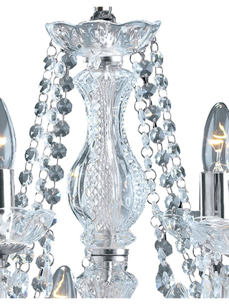 Searchlight Electric Marie Therese 12Lt Chandelier - Chrome Metal & Clear Acrylic 399-12