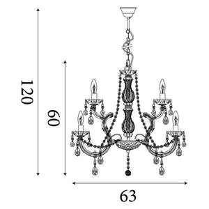 Searchlight Electric Marie Therese 12Lt Chandelier - Chrome Metal & Clear Acrylic 399-12