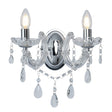 Marie Therese  2Lt Wall Light - Chrome Metal & Clear Acrylic