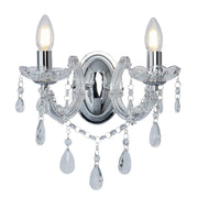 Marie Therese  2Lt Wall Light - Chrome Metal & Clear Acrylic