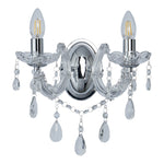 Searchlight Electric Marie Therese  2Lt Wall Light - Chrome Metal & Clear Acrylic 399-2