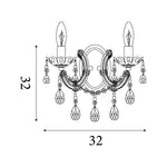 Searchlight Electric Marie Therese  2Lt Wall Light - Chrome Metal & Clear Acrylic 399-2