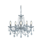 Marie Therese  5Lt Pendant - Chrome Metal & Clear Acrylic