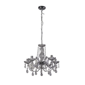 Searchlight Electric Marie Therese  5Lt Pendant - Chrome Metal & Clear Acrylic 399-5