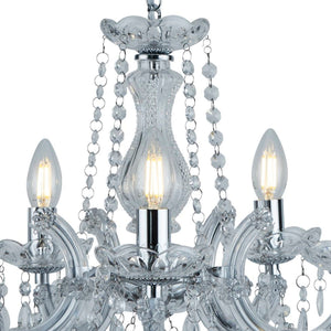 Searchlight Electric Marie Therese  5Lt Pendant - Chrome Metal & Clear Acrylic 399-5