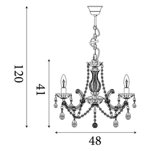 Searchlight Electric Marie Therese  5Lt Pendant - Chrome Metal & Clear Acrylic 399-5
