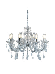 Marie Therese 8Lt Pendant - Chrome Metal & Clear Acrylic