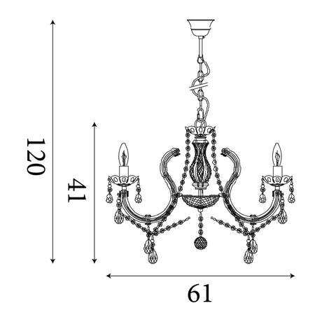 Searchlight Electric Marie Therese 8Lt Pendant - Chrome Metal & Clear Acrylic 399-8