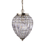 Pineapple  Pendant  - Antique Brass Metal & Glass