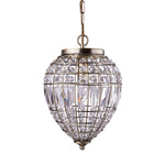 Searchlight Electric Pineapple  Pendant  - Antique Brass Metal & Glass 3991AB