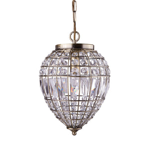 Searchlight Electric Pineapple  Pendant  - Antique Brass Metal & Glass 3991AB