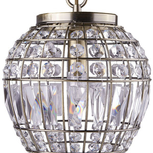 Searchlight Electric Pineapple  Pendant  - Antique Brass Metal & Glass 3991AB