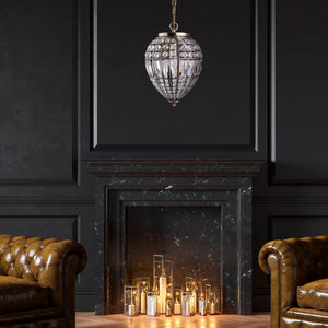 Searchlight Electric Pineapple  Pendant  - Antique Brass Metal & Glass 3991AB