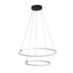 Searchlight Electric Revolve 2Lt Ring Pendant  - Black Metal & Opal Tubes 40176-2BK