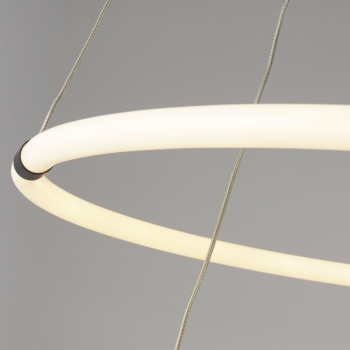 Searchlight Electric Revolve 2Lt Ring Pendant  - Black Metal & Opal Tubes 40176-2BK