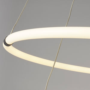 Searchlight Electric Revolve 2Lt Ring Pendant  - Black Metal & Opal Tubes 40176-2BK