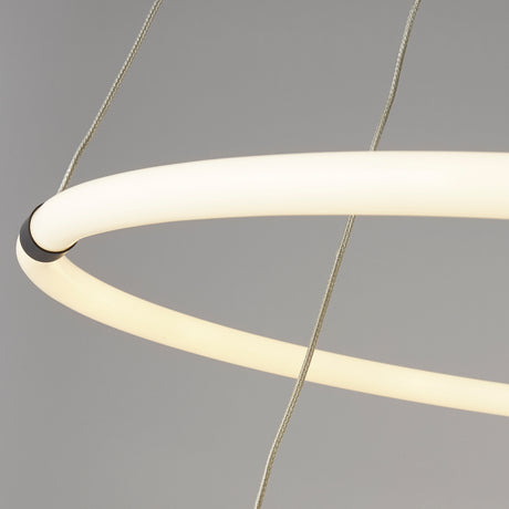 Searchlight Electric Revolve 2Lt Ring Pendant  - Black Metal & Opal Tubes 40176-2BK