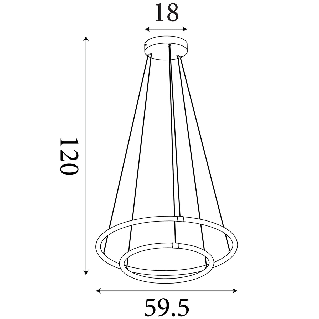Searchlight Electric Revolve 2Lt Ring Pendant  - Black Metal & Opal Tubes 40176-2BK