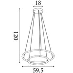 Searchlight Electric Revolve 2Lt Ring Pendant  - Black Metal & Opal Tubes 40176-2BK