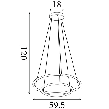 Searchlight Electric Revolve 2Lt Ring Pendant  - Black Metal & Opal Tubes 40176-2BK