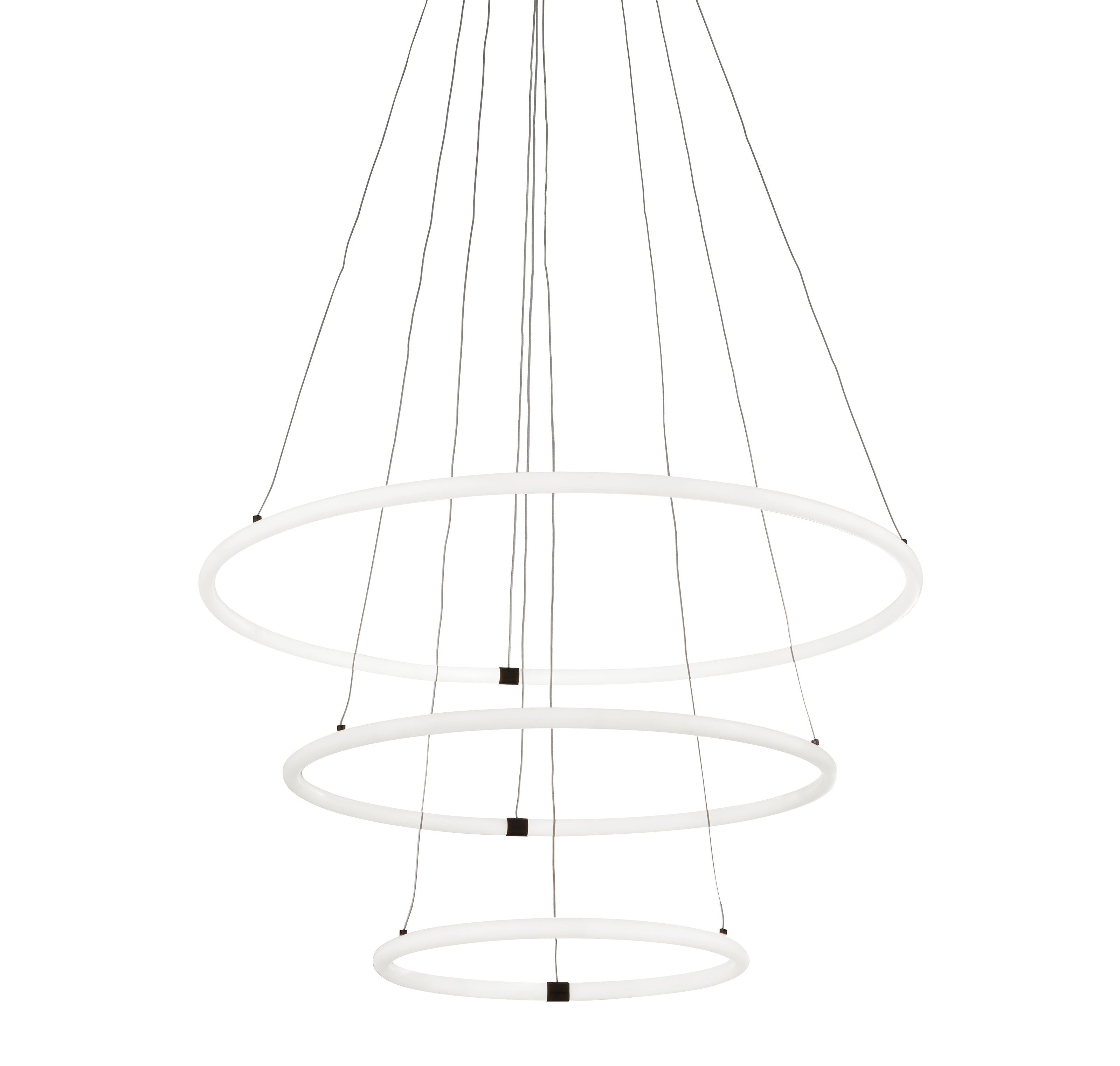 Revolve 3Lt Ring Pendant  - Black Metal & Opal Tubes