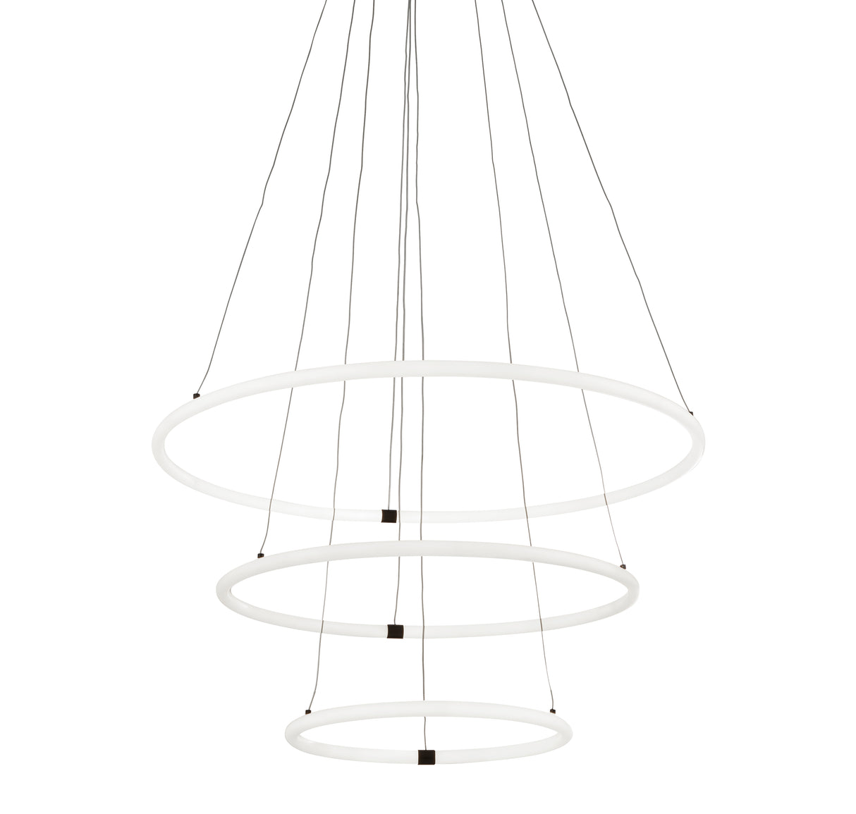 Revolve 3Lt Ring Pendant  - Black Metal & Opal Tubes