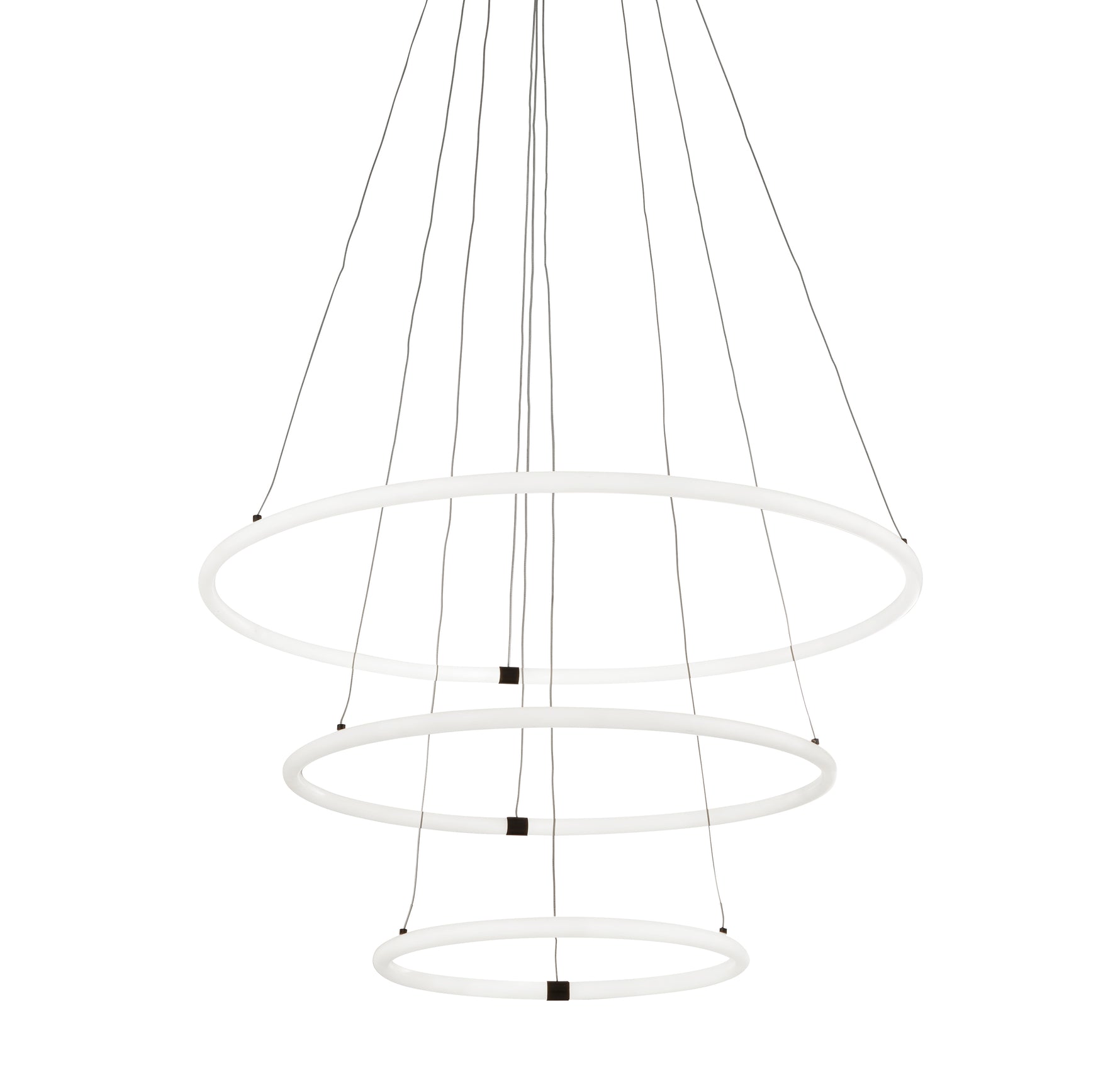 Revolve 3Lt Ring Pendant  - Black Metal & Opal Tubes