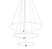 Revolve 3Lt Ring Pendant  - Black Metal & Opal Tubes