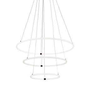 Revolve 3Lt Ring Pendant  - Black Metal & Opal Tubes