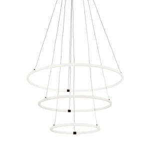 Revolve 3Lt Ring Pendant  - Black Metal & Opal Tubes