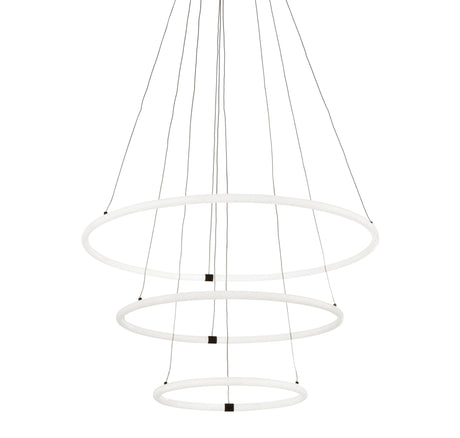 Revolve 3Lt Ring Pendant  - Black Metal & Opal Tubes