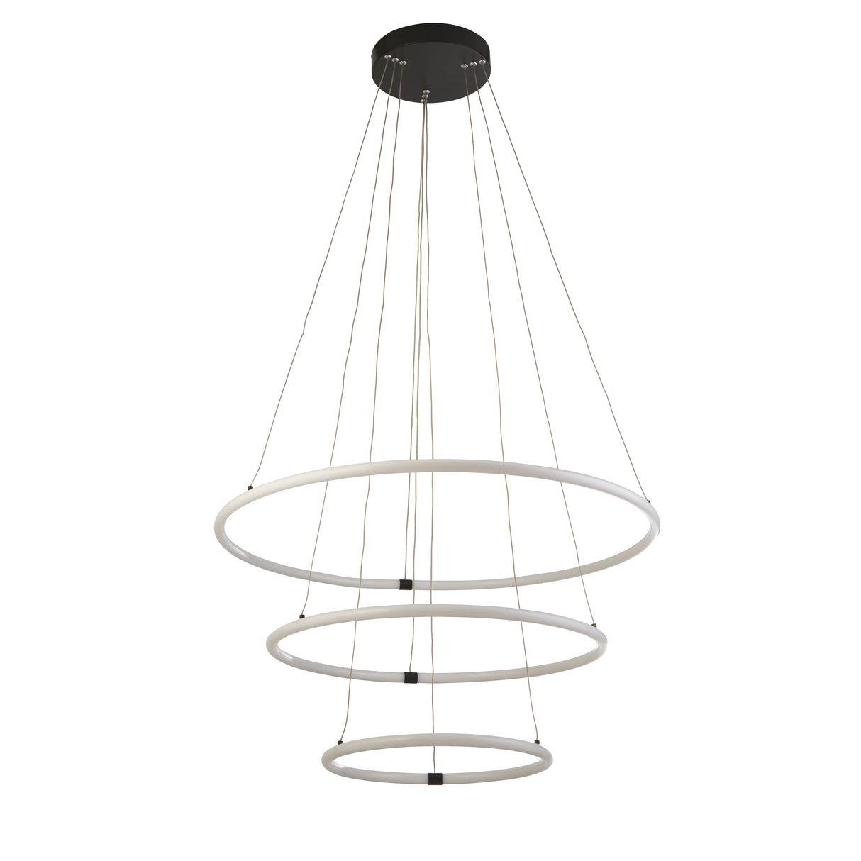 Searchlight Electric Revolve 3Lt Ring Pendant  - Black Metal & Opal Tubes 40176-3BK
