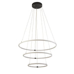 Searchlight Electric Revolve 3Lt Ring Pendant  - Black Metal & Opal Tubes 40176-3BK
