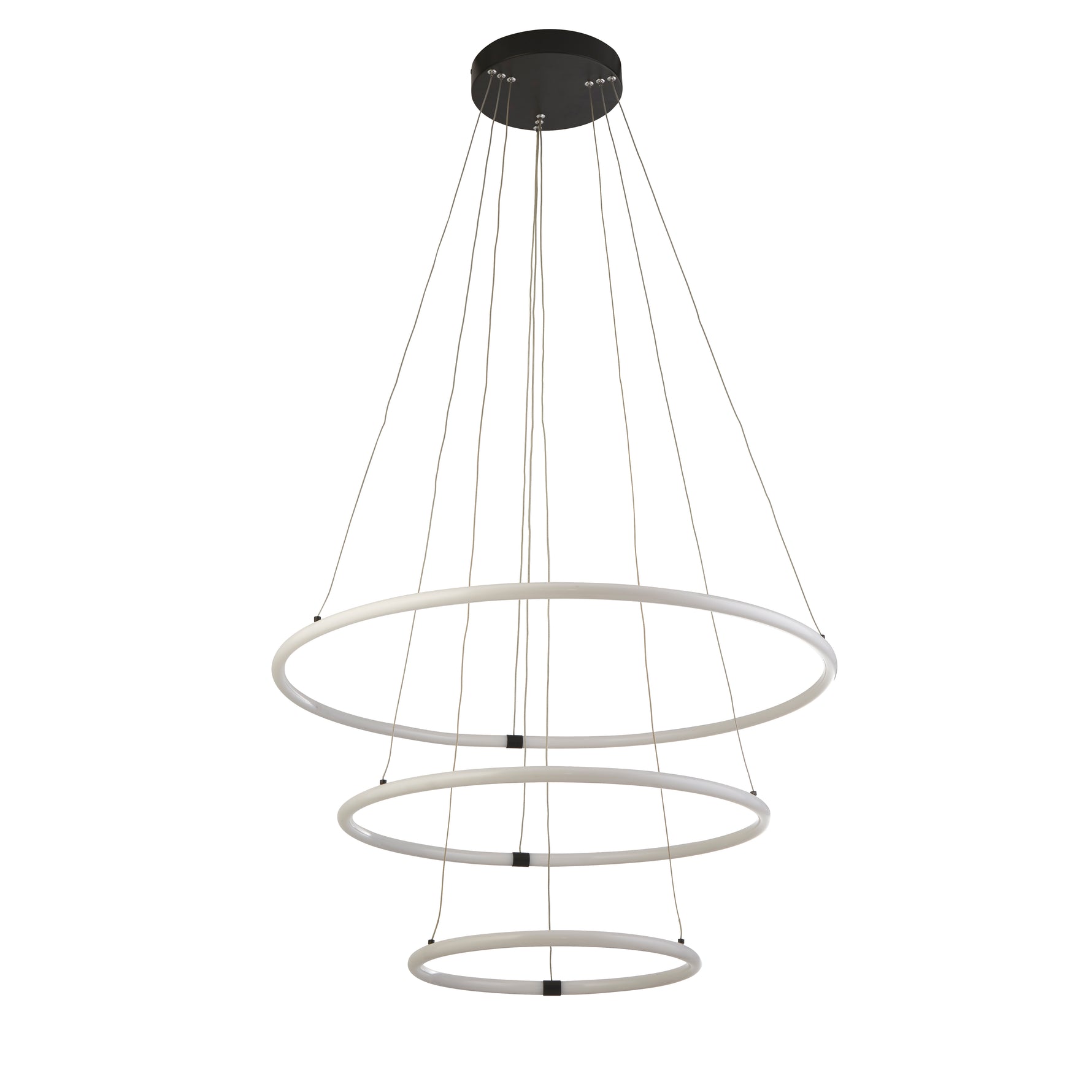 Searchlight Electric Revolve 3Lt Ring Pendant  - Black Metal & Opal Tubes 40176-3BK