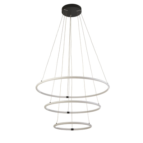 Searchlight Electric Revolve 3Lt Ring Pendant  - Black Metal & Opal Tubes 40176-3BK