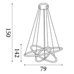 Searchlight Electric Revolve 3Lt Ring Pendant  - Black Metal & Opal Tubes 40176-3BK