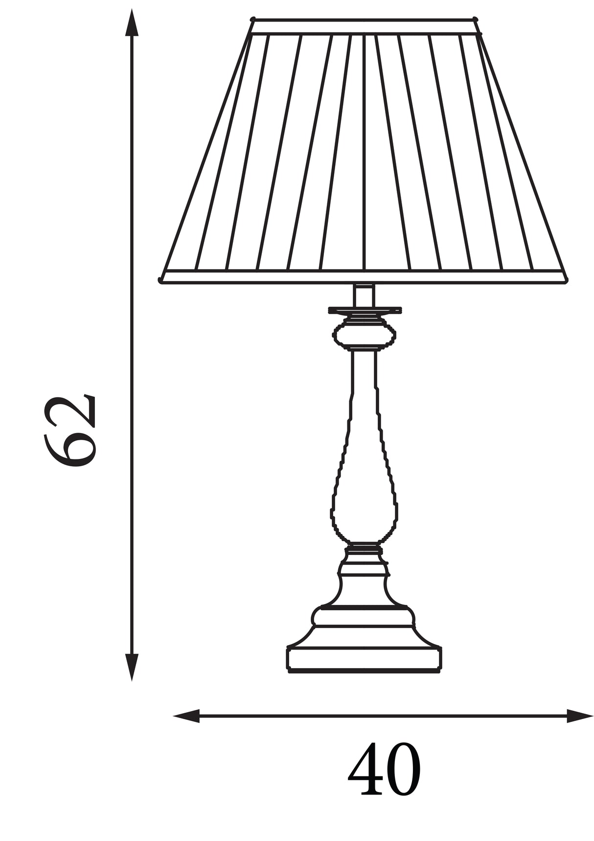 Searchlight Electric Flemish Table Lamp - Antique Brass Metal, Mink Pleated Shade 4023AB