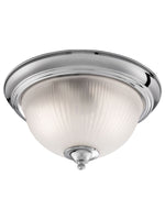 Searchlight Electric American Diner Flush - Satin Silver & Acid Glass 4042