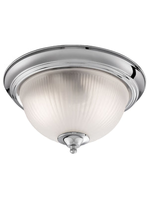 Searchlight Electric American Diner Flush - Satin Silver & Acid Glass 4042