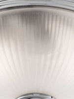 Searchlight Electric American Diner Flush - Satin Silver & Acid Glass 4042