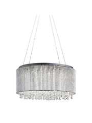 Elise II 8Lt Pendant - Chrome Metal & Clear Crystal
