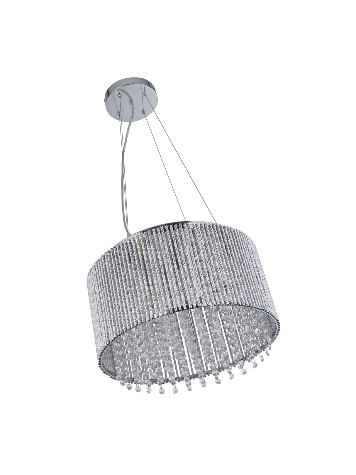 Searchlight Electric Elise II 8Lt Pendant - Chrome Metal & Clear Crystal 4048-8CC