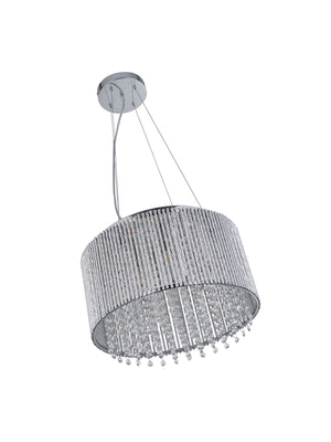 Searchlight Electric Elise II 8Lt Pendant - Chrome Metal & Clear Crystal 4048-8CC